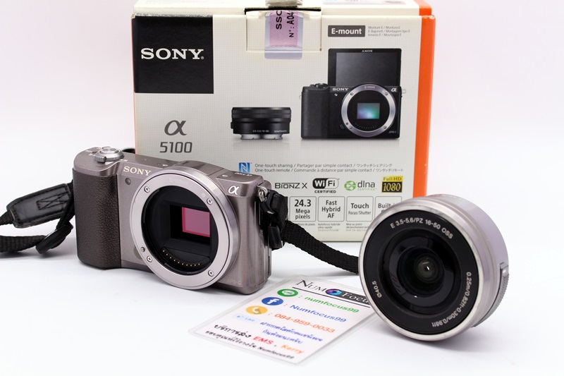 Sony a5100 เลนส์ 16-50mm สีน้ำตาล อดีตประกันศูนย์ สภาพสวย ใช้งานปกติ อุปกรณ์ครบยกกล่อง